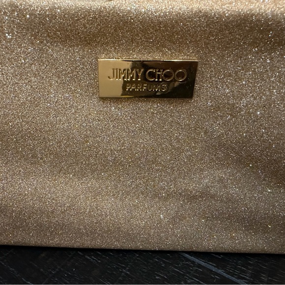Jimmy Choo Parfums Gold Shimmery Cosmetic Bag Pouch New - Picture 3 of 7